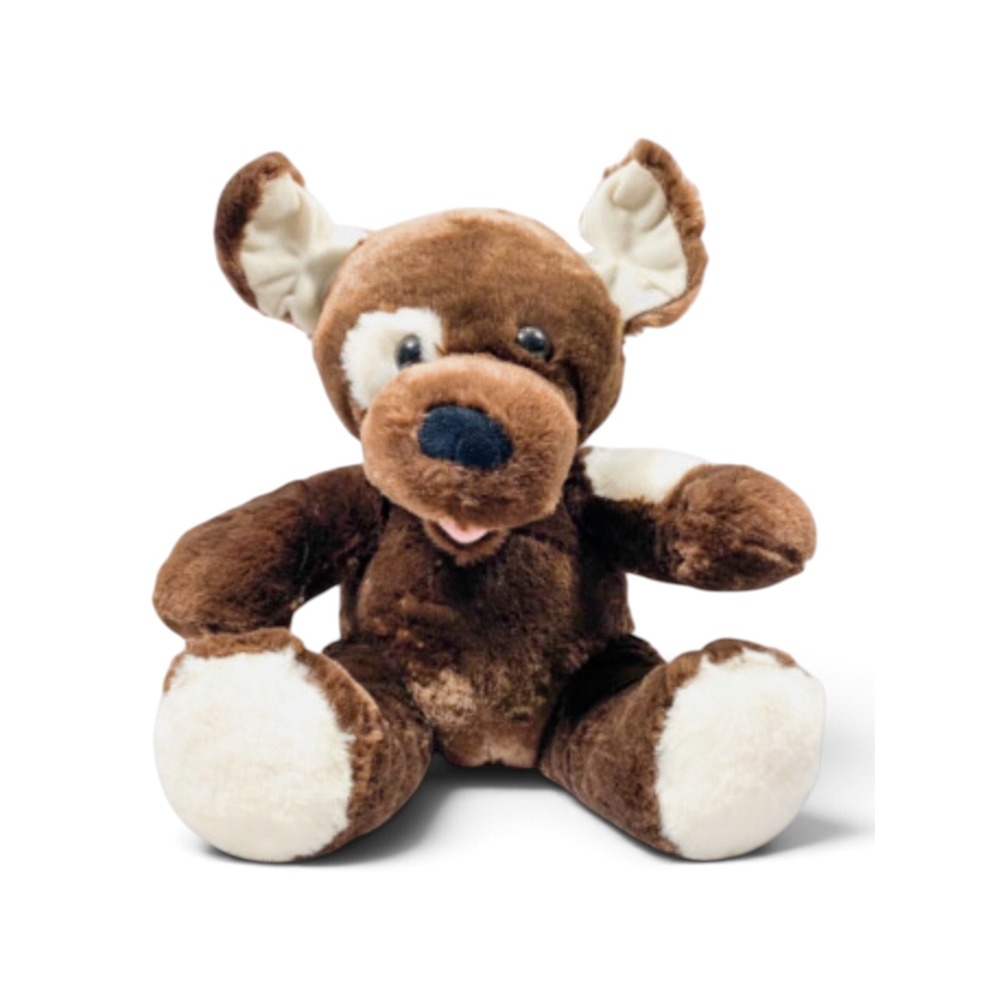 Build-A-Bear Workshop BABW Brown Puppy Dog Plush Cream Patches Floppy Ears 10"